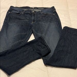 7 For All Mankind Women's Dark Blue Roxanne Straight Leg Jeans